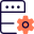 Server internal setting with cogwheel setting layout icon