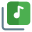 Music player on a multiple device with a collection list library icon