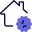 Home Infected with a Corona virus isolated on a white background icon