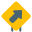 Up right way traffic sign board layout icon