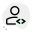 Classic user with right and left direction arrow layout icon