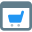 Online e-commerce website with a shopping trolley web browser page icon