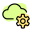 Cloud application setting cogwheel isolated on white background icon