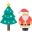 Santa and Christmas tree icon