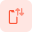 Phone with up and down arrow for internet connection icon