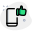 Positive feedback with thumbs up symbol layout icon