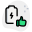 Battery life cycle with positive thumbs up feedback icon