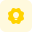 Lighting bulb on a flower isolated on a white background icon