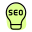 Seo ideas and innovation with lighting bulb isolated on a white background icon