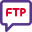 FTP server on a chat inbox isolated on a white background icon