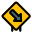 Downright exit lane on road signal signboard icon