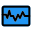 Ecg diagnosis with the wave diagram on a monitor icon