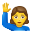 mulher levantando a mão icon