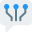 Integrated Technology with connected nodes discussed on a messenger icon