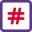 Social media hashtag with arrow isolated on a white background icon