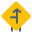 Left side intersection on a straight road icon