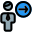 Businessman with a right direction arrow indication icon
