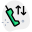 Old phone with up and down arrows icon