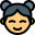 Chinese woman face avatar with happy emotions icon