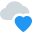 Favorite cloud location for storage with heart shape icon