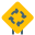 Roundabout of an inner intersection traffic sign board icon