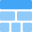 Multiple sections with wide top horizontal column icon