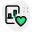 Favorite financial report with heart shape logotype icon