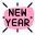 New year celebration logotype for greeting to share icon