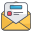 Círculo de design de contorno preenchido com experiência do usuário de e-mail externo icon