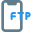 Smartphone access to a file transfer protocol application icon