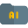 Folder of programming of artificial intelligence isolated on a white background icon