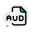 The AUD file extension is a data format used for AUD compressed audio files or sound clips icon