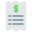 Billing of a restaurant expenses paid in cash icon