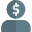 Bank service manager used with dollar head icon