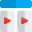 Double play button or fast forward button in a square box icon