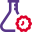 Lab flask in a research of laboratory regarding the coronavirus icon