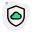 Secure cloud network with privacy and malware shield icon