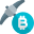 Mining axe for digital cryptocurrency, bitcoin blockchain icon