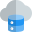 Database server with cloud storage online layout icon