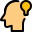 Head with lighting bulb indication idea or thought icon