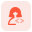 Female user with side arrows direction as a coding logotype icon