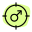 Male staff attention target under crosshair logotype icon