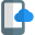 Smartphone with cloud connected storage plan layout icon