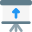 White board with upwards direction arrow layout icon