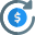 Money rotation and conversion of international currency icon