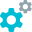 Cogs used for setting and mantinance in computer operating system icon