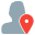 Online location of a user working golbally icon