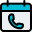 Upcoming call reminder in a calendar layout icon