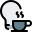 Fresh idea with bulb and coffee cup isolated on a white background icon