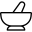 Mortar and pestle for crushing and grinding the medicines solid compounds icon